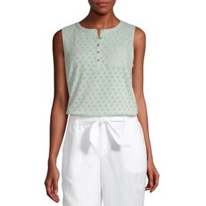 Liz Claiborne Womens Crew Neck Sleeveless Henley S